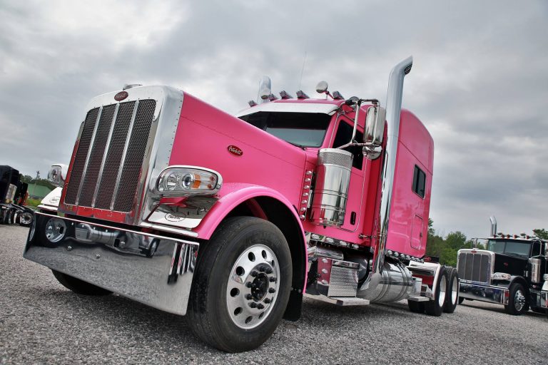 Look Closer Stunning Pink Peterbilt In Raised Roof Glider Kit